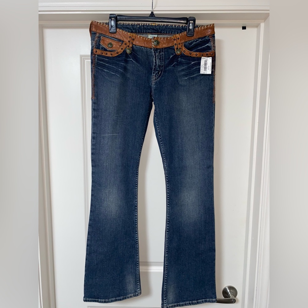 My Tribe Jeans With Leather Pockets Size 30 (New)